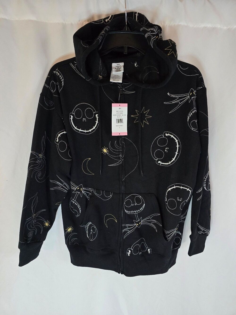 Disney Nightmare Before Christmas Black Full-Zip Hoodie Womens Small